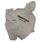 Essentials Fear Of God Dark Leather Tracksuit Grey